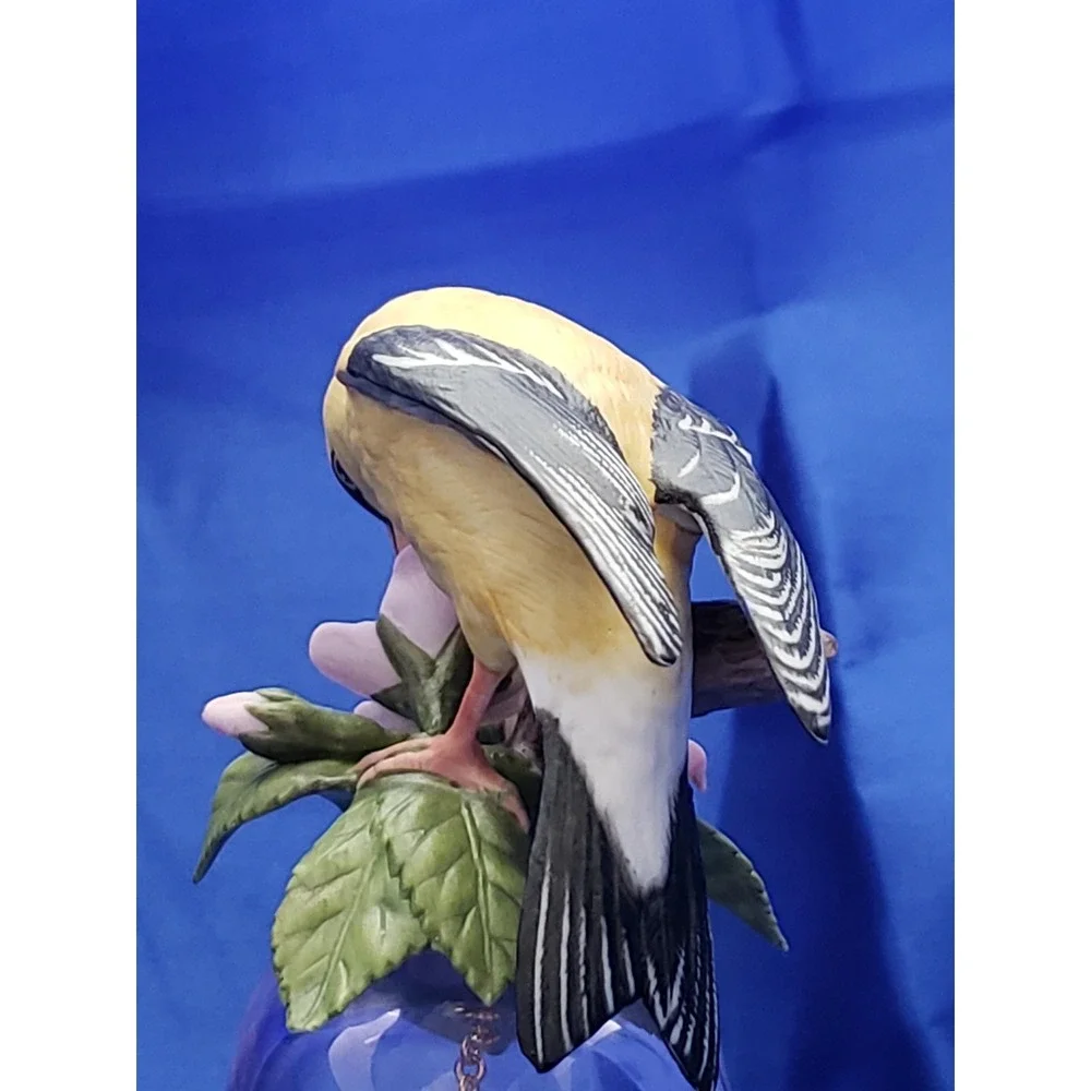 Goldfinch Bird Bell Porcelain Glass